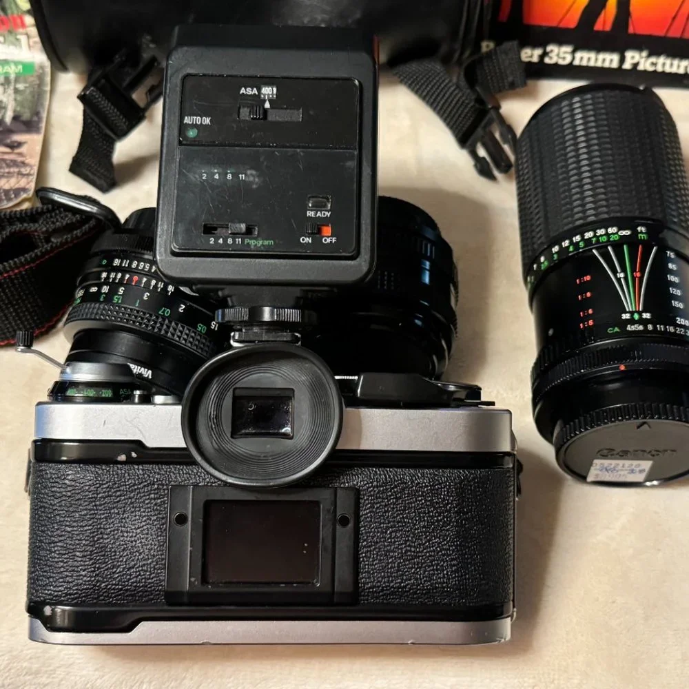 Canon AE -1 Program 35 mm film camera original manuals 1 owner